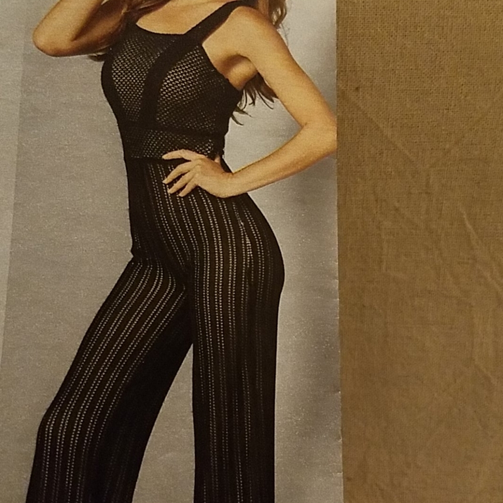 Women's knit/mesh jumpsuit